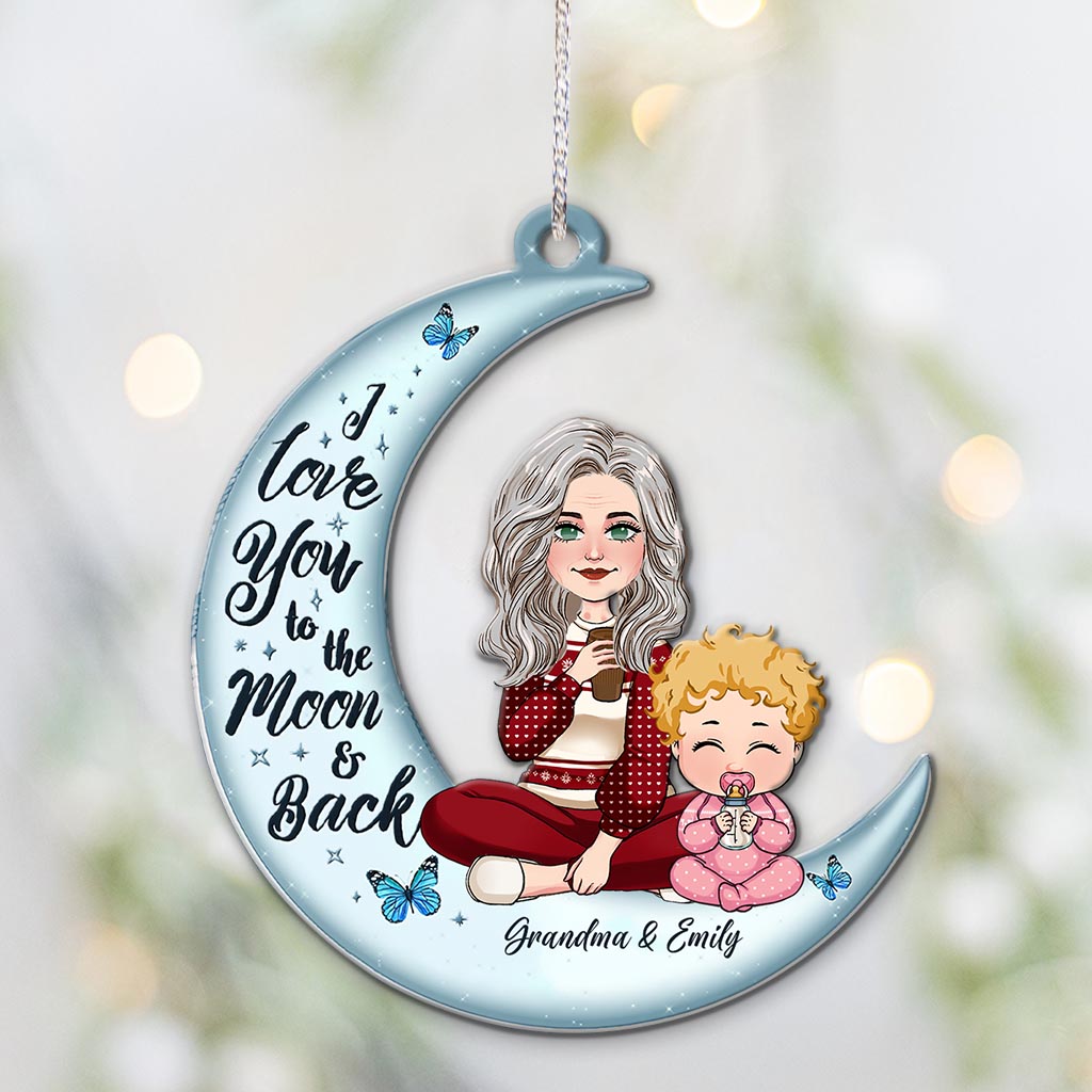 I Love You To The Moon And Back - Personalized Grandma Ornament