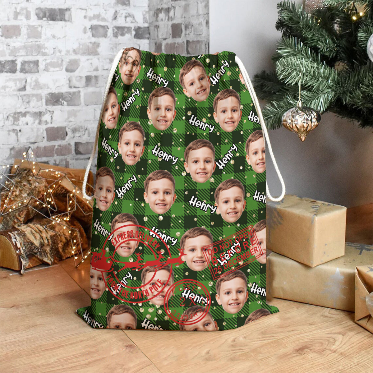 Cute Faces Christmas Special Delivery - Personalized Grandma Christmas Tote Bag