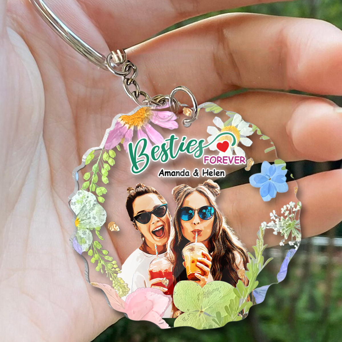 Meilleures amies pour toujours - Porte-clés personnalisé pour meilleures amies