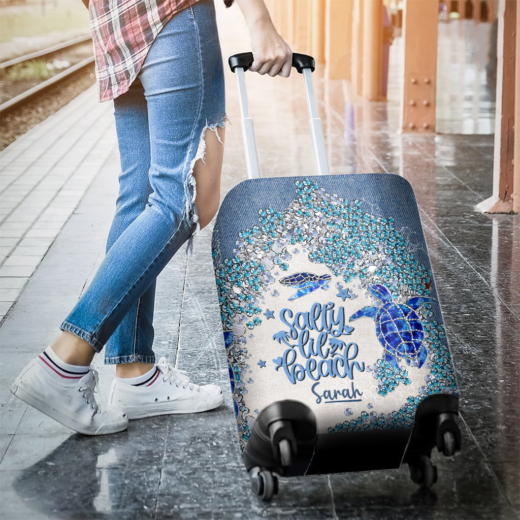 Turtle Bling - Personalized Turtle Luggage Cover