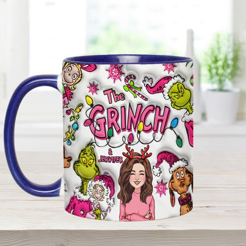 Le Grinch et moi - Mug personnalisé avec étole de Noël