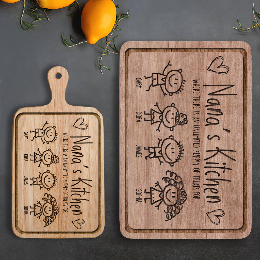 La cuisine de grand-mère - Cadeau pour grand-mère - Planche à découper personnalisée