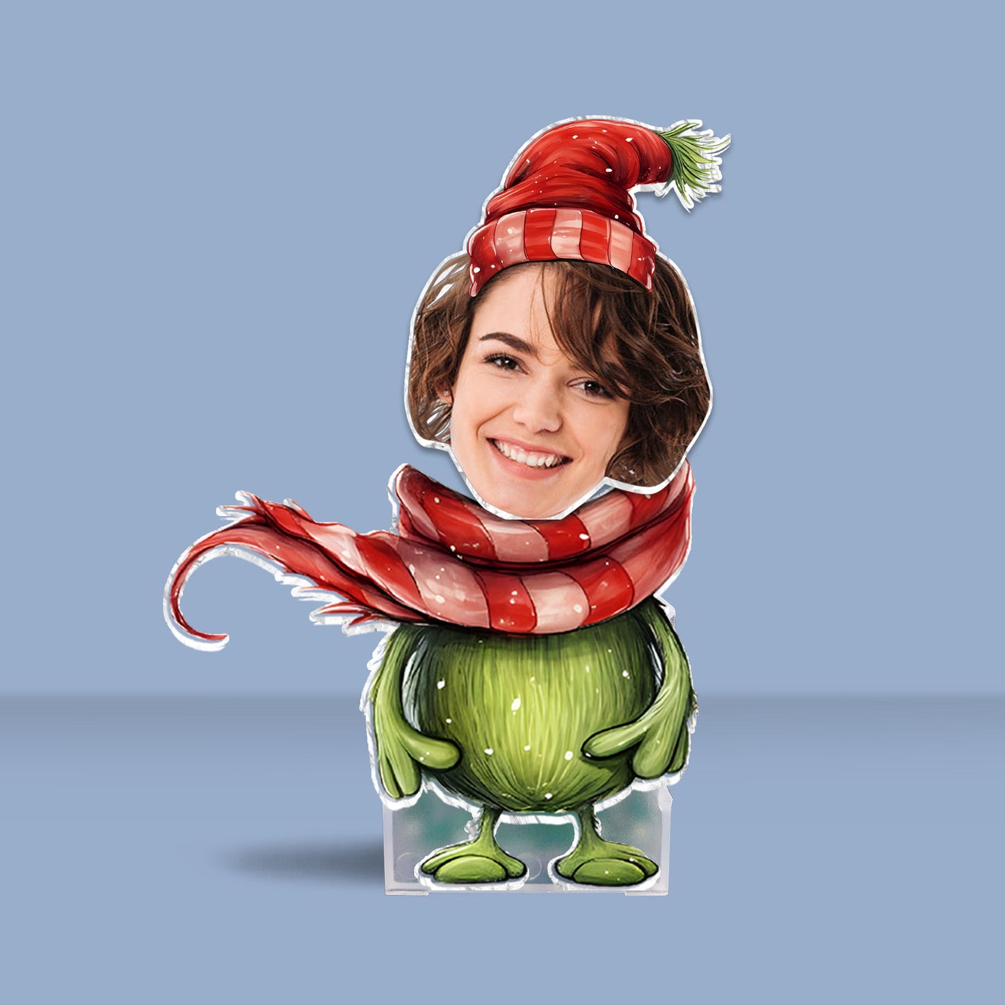 Green Mischief Stolen Christmas - Étole de Noël personnalisée avec tête qui secoue