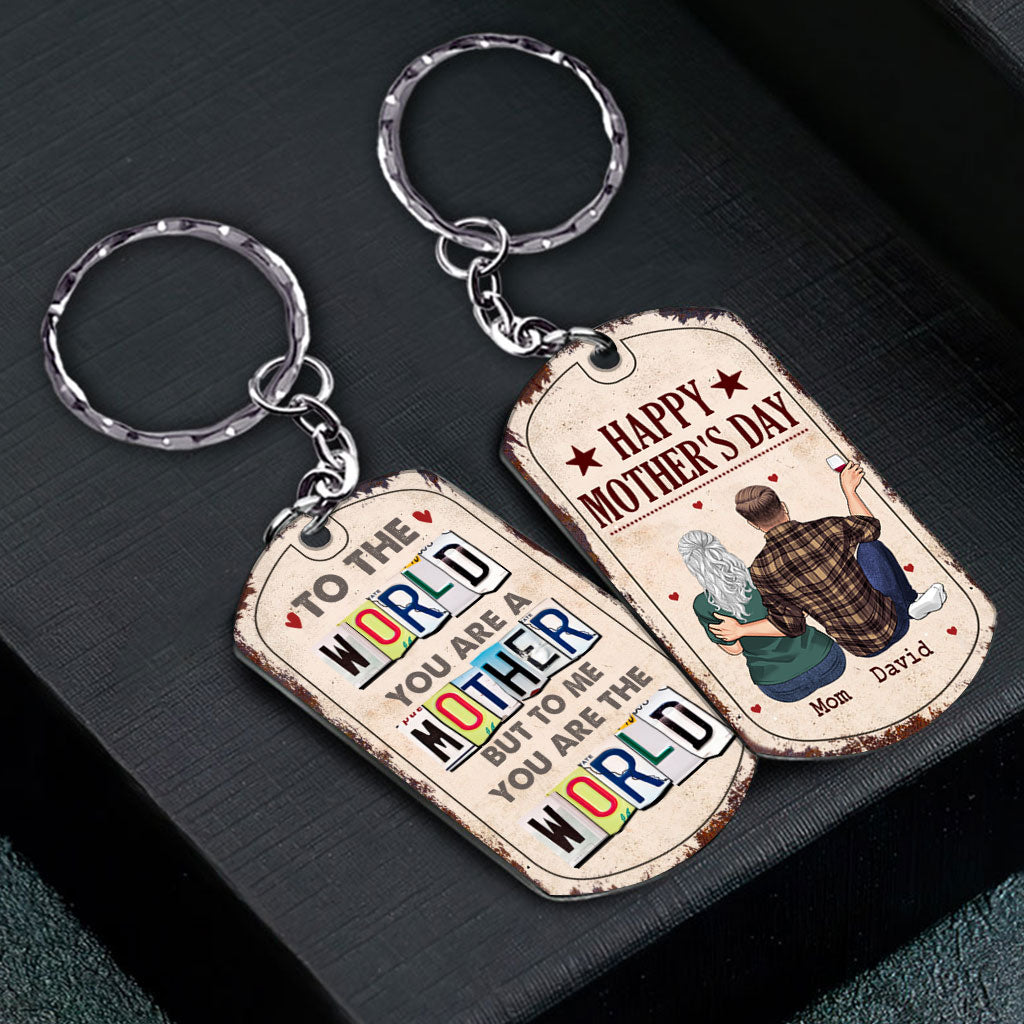 To Me You Are The World - Gift for dad, mom - Personalized Stainless Steel Keychain