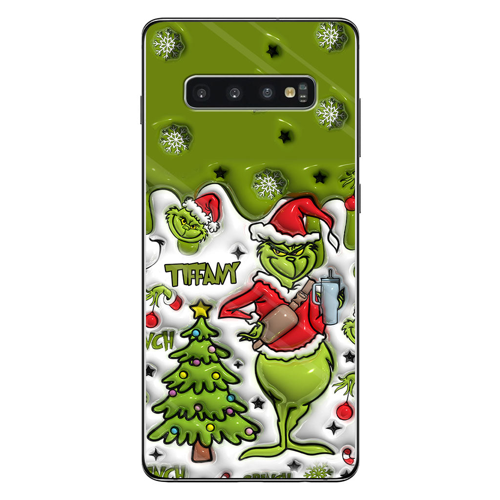 Joyeux Grinchmas - Coque de téléphone personnalisée avec étole de Noël