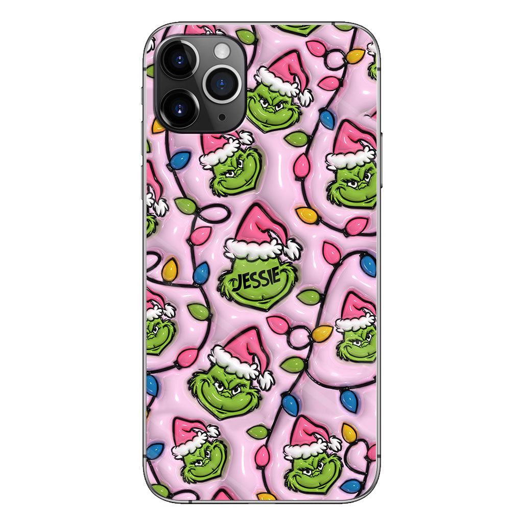 Green & Pink - Personalized Stole Christmas Phone Case