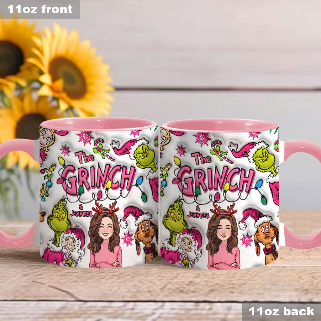 Le Grinch et moi - Mug personnalisé avec étole de Noël