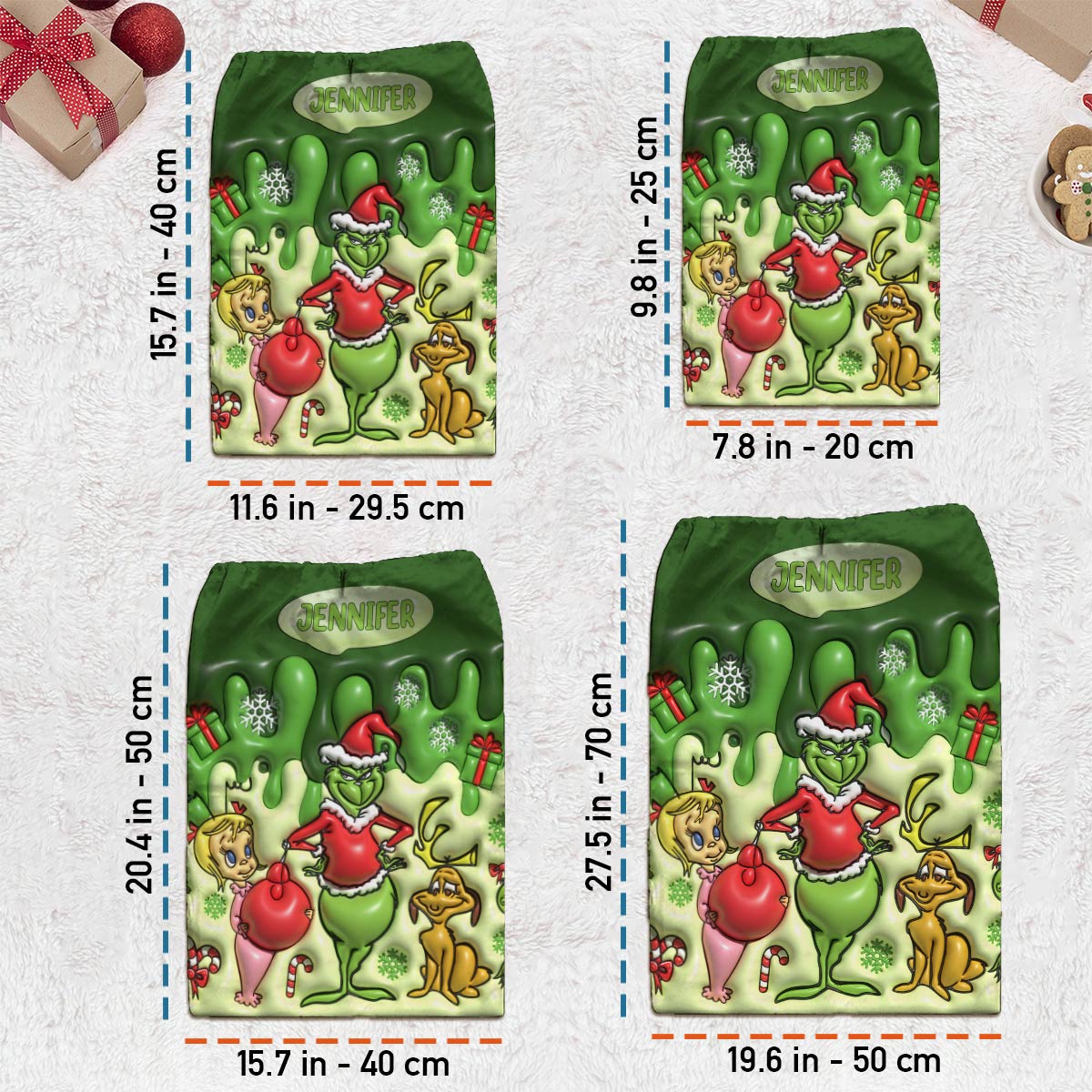 Merry Chrisrtmas - Personalized Stole Christmas Drawstring Tote Bag