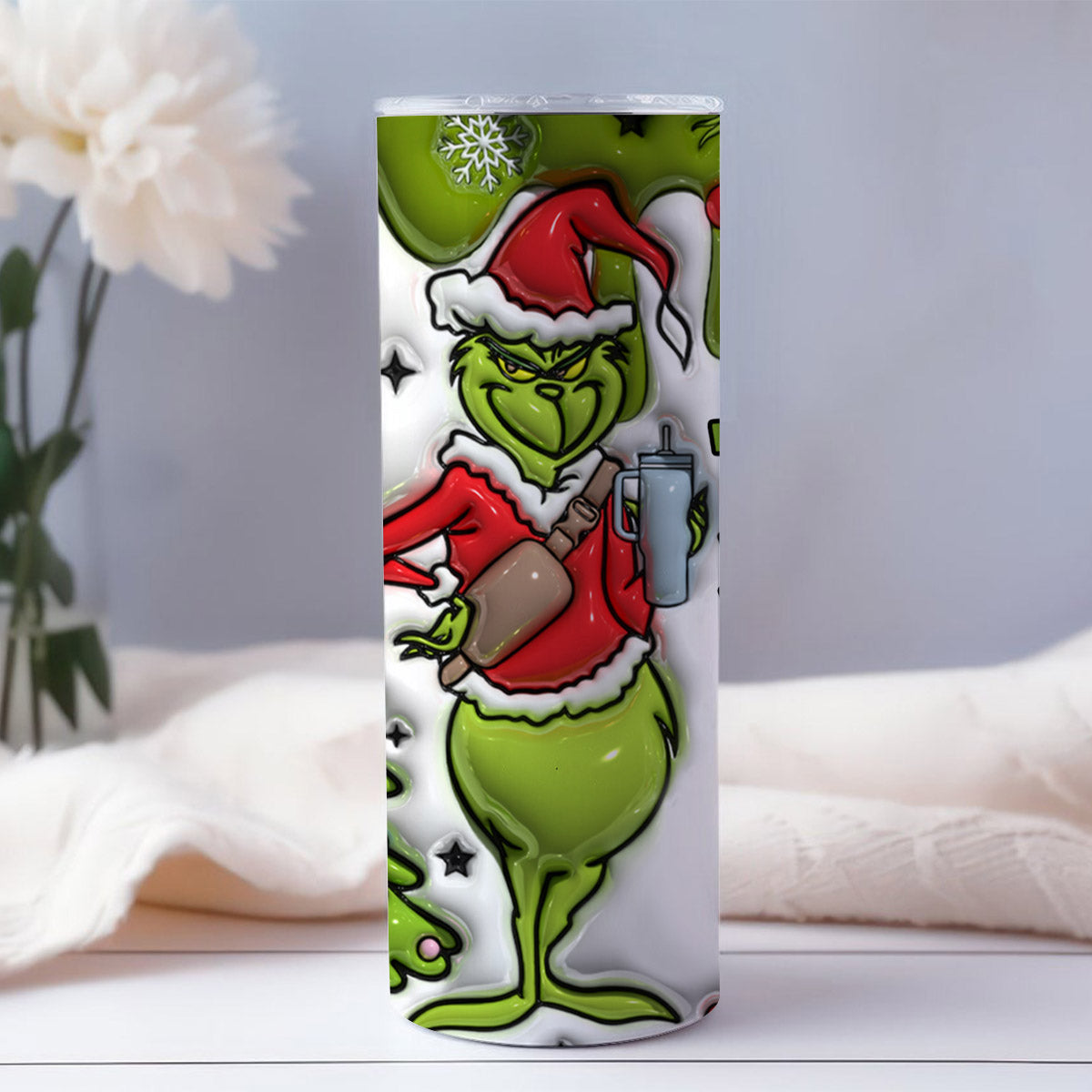 Merry Grinchmas - Personalized Stole Christmas Skinny Tumbler