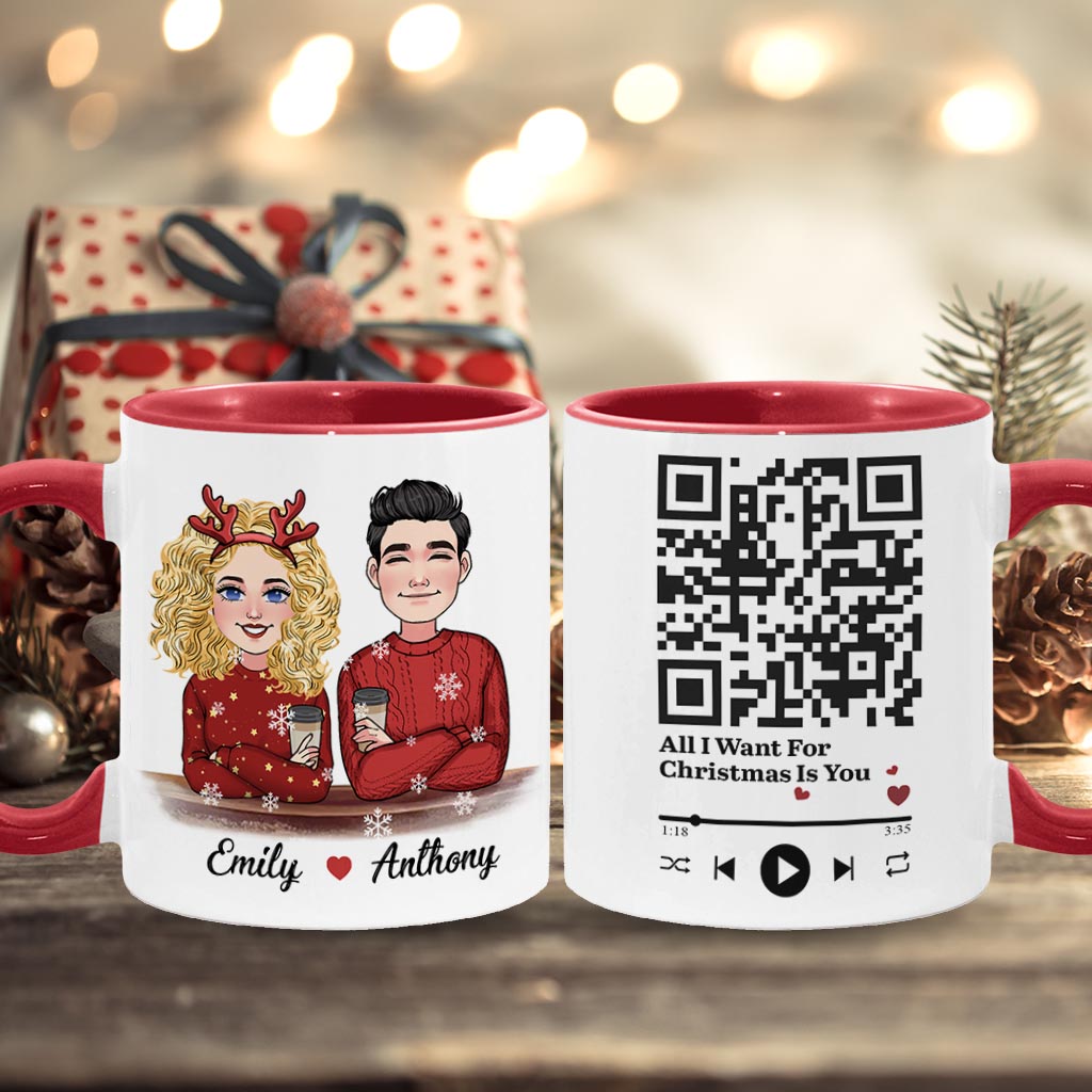 Tout ce que je veux pour Noël, c'est toi - Mug personnalisé pour couple