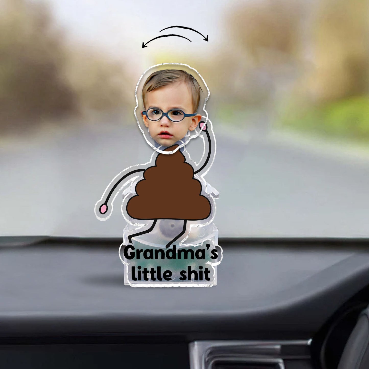 Grandma Little Sh*t - Gift for grandma - Personalized Custom Shaking Head