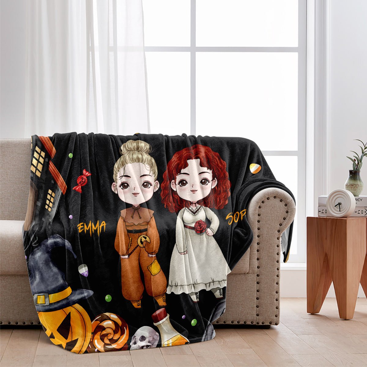 When We're Together Every Night Is Halloween - Personalized Bestie Blanket