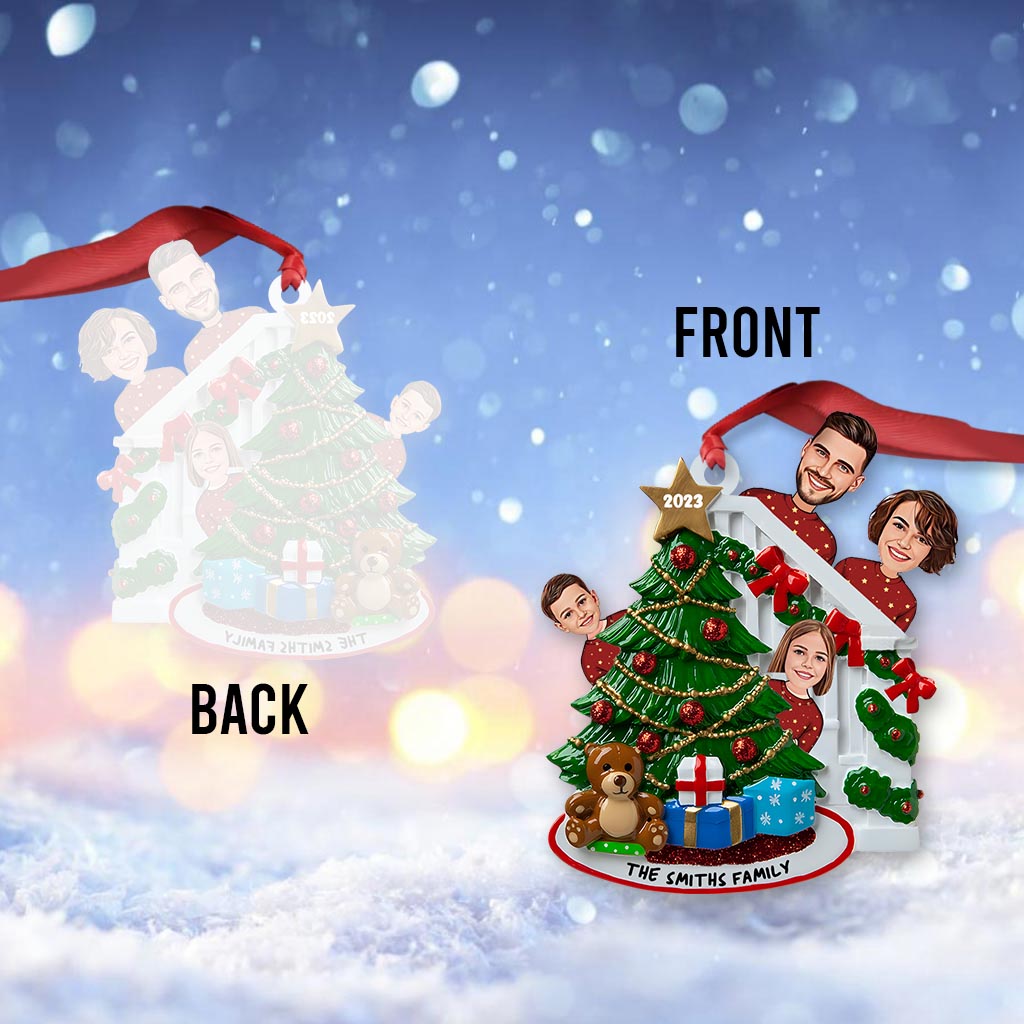Staircase Cartoon Family - Personalized Family Ornament