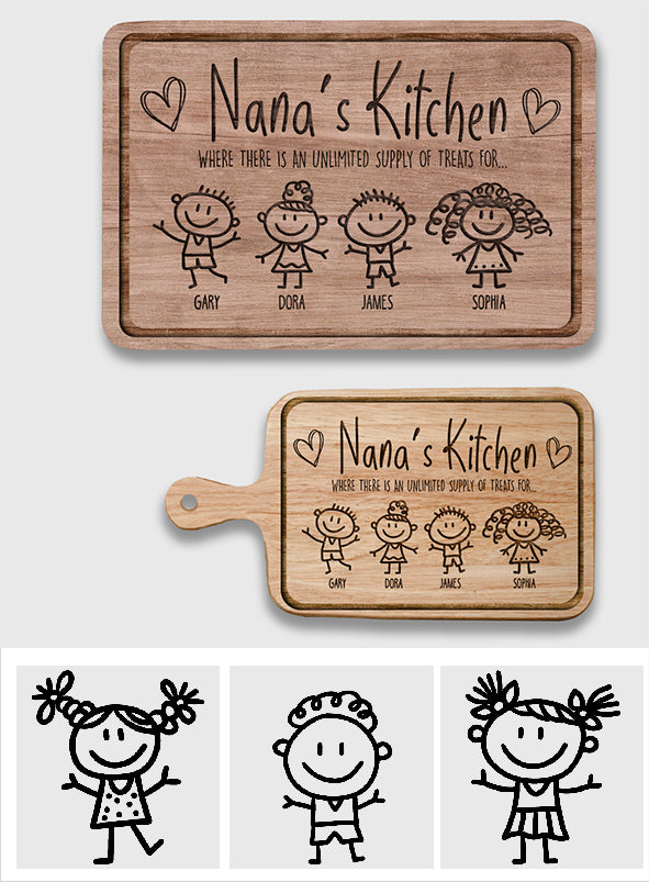 La cuisine de grand-mère - Cadeau pour grand-mère - Planche à découper personnalisée