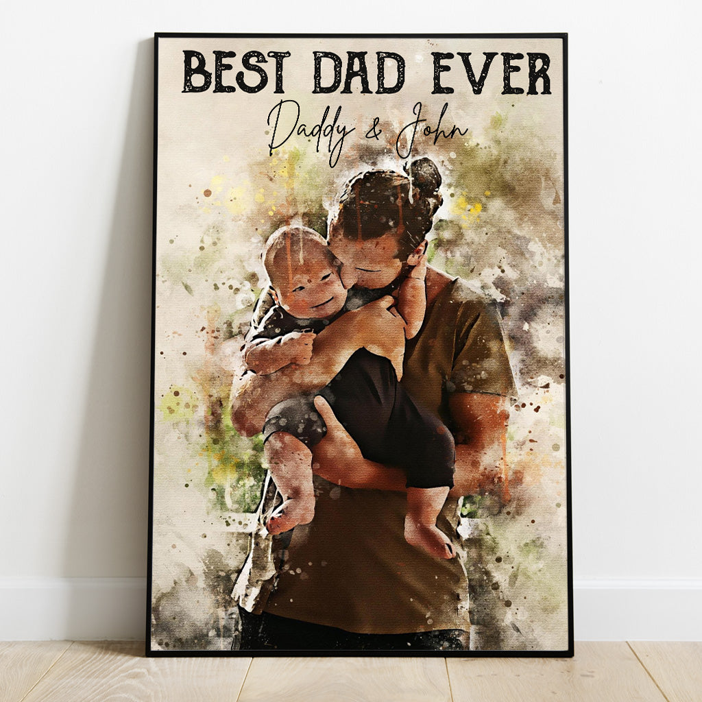 Meilleur papa du monde - Toile et affiche personnalisées pour papa