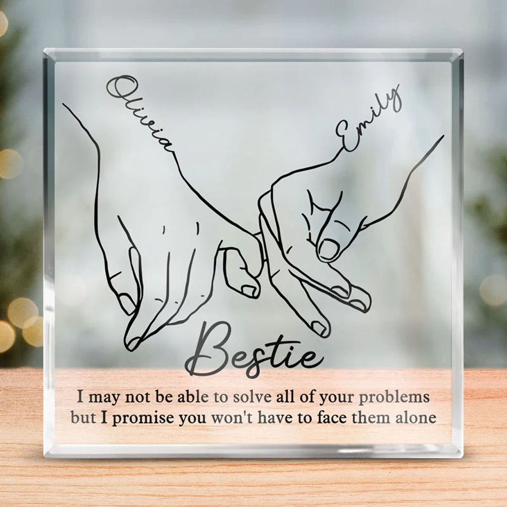 Je serai là pour toi - Plaque acrylique personnalisée pour ma meilleure amie