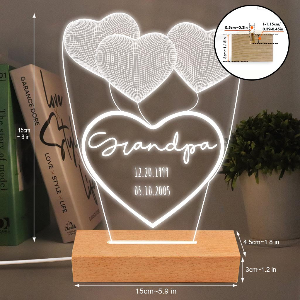 Je t'aime maman - Cadeau pour maman, grand-mère, grand-père, mari, femme, papa - Plaque lumineuse personnalisée