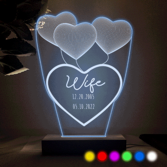 Je t'aime maman - Cadeau pour maman, grand-mère, grand-père, mari, femme, papa - Plaque lumineuse personnalisée