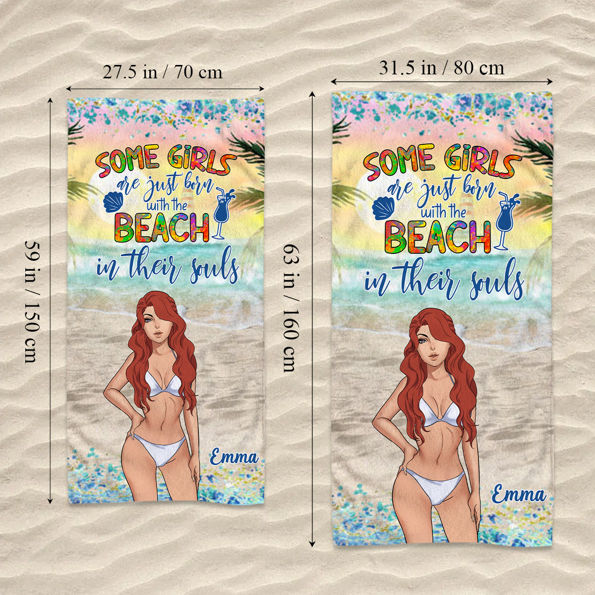 L'océan m'appelle - Serviette de plage personnalisée pour les amoureux de la mer