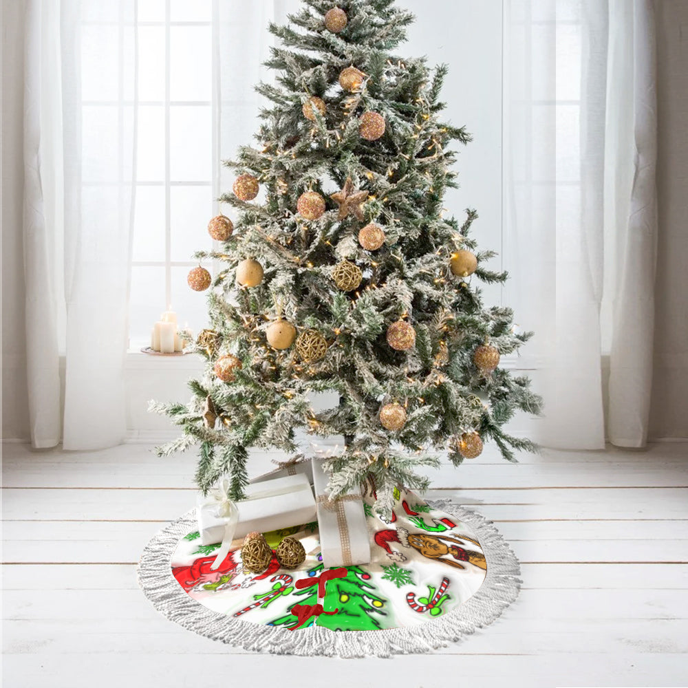 Merry Grinchmas - Personalized Stole Christmas Tree Skirt