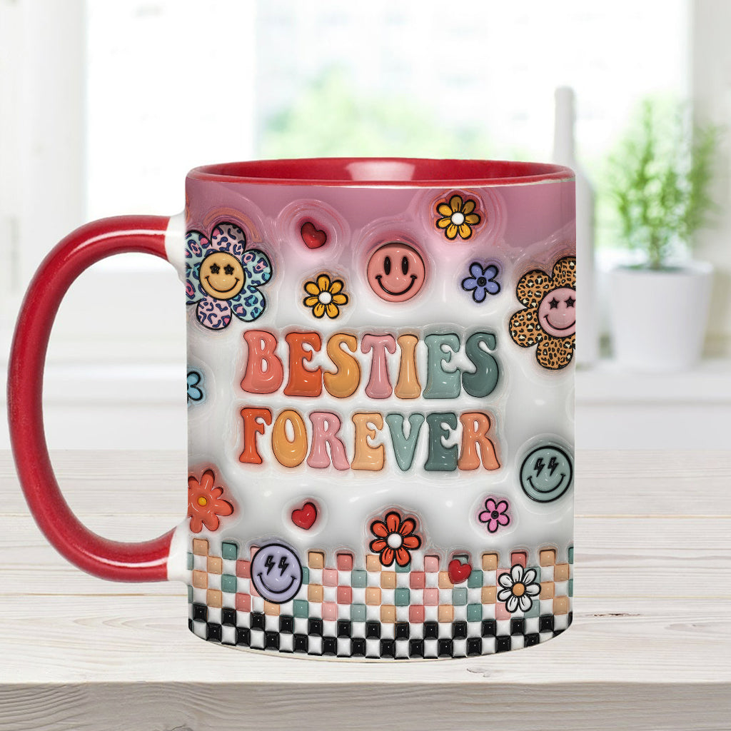 Meilleures amies pour toujours - Mug personnalisé Bestie Forever Floral