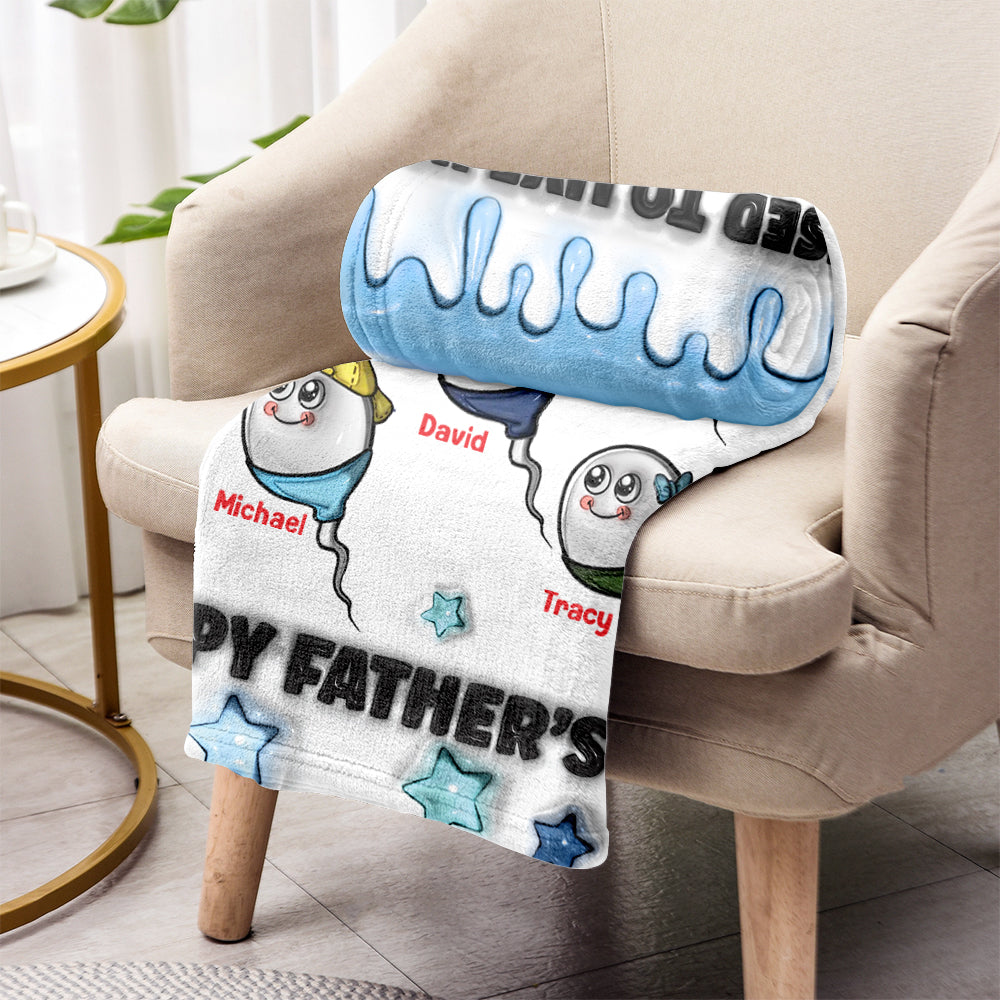 We Used To Live In Your Balls - Personalized Father Blanket