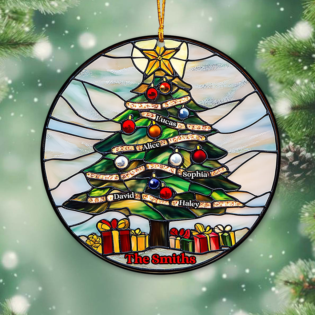 Joyeux Noël - Ornement transparent personnalisé pour la famille