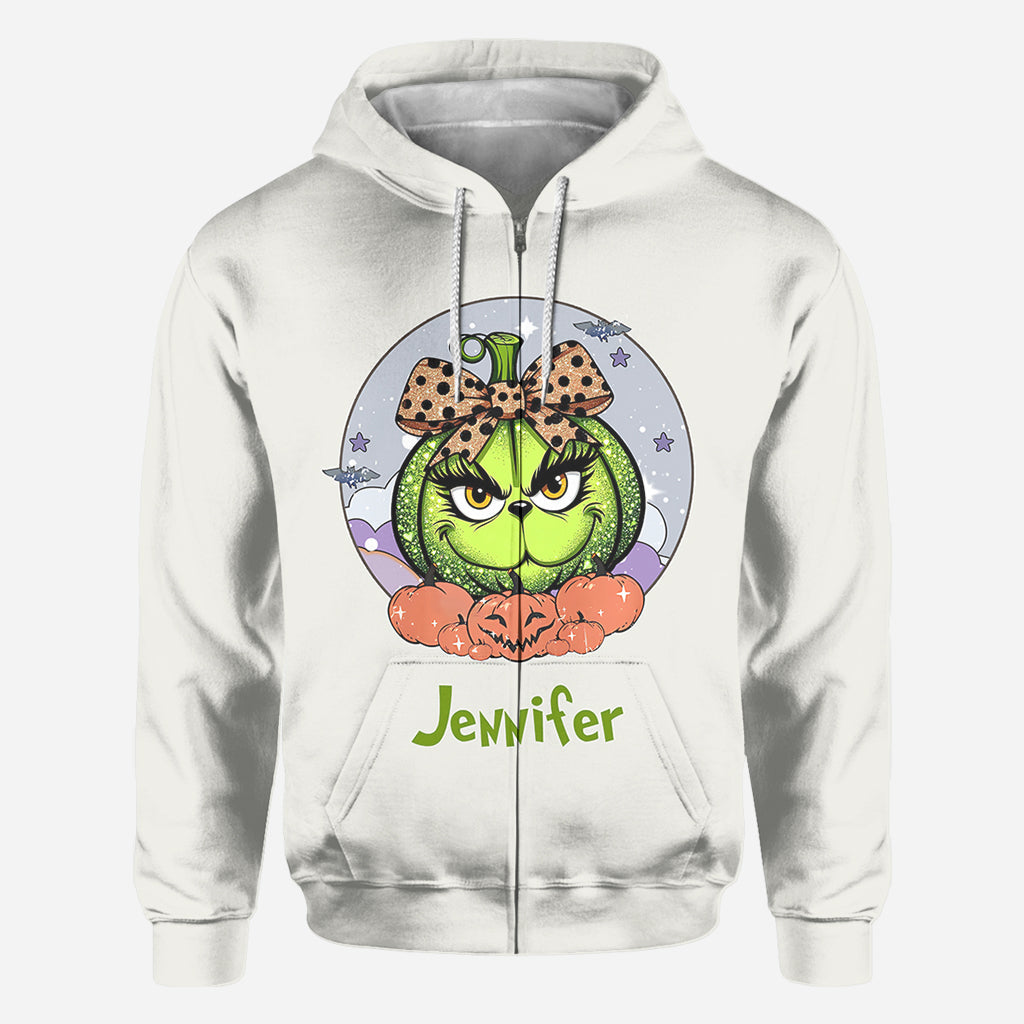 T-shirt personnalisé Green Pumpkin Mama Any Title - Vol de Noël sur toute la surface