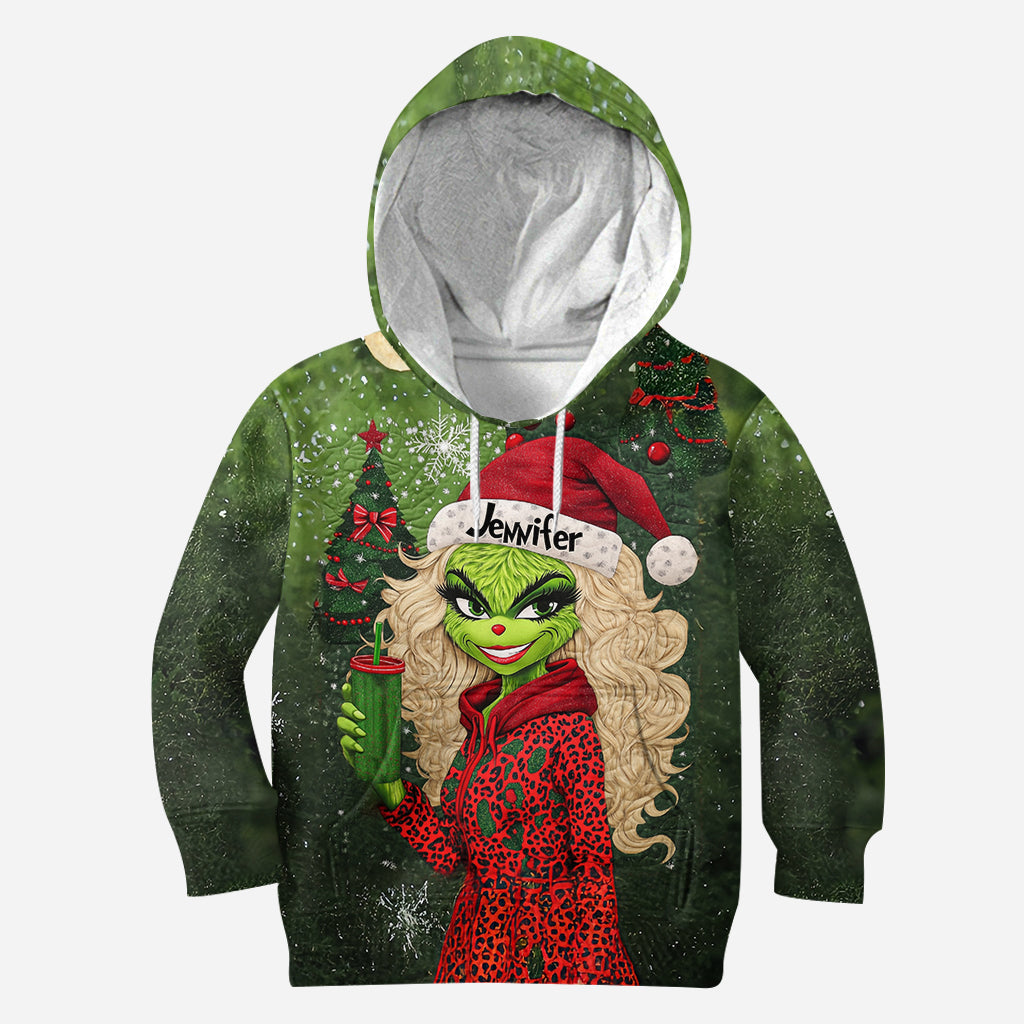Magnifique Dame Verte - Étole personnalisée, sweat à capuche et leggings de Noël