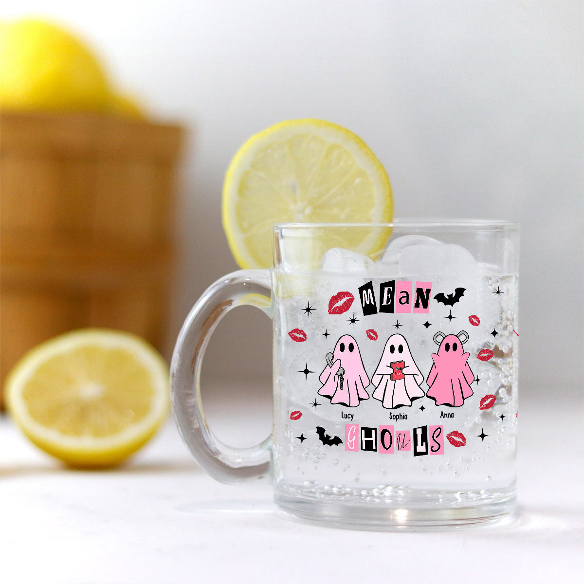 Goules méchantes - Mug en verre personnalisé pour meilleure amie