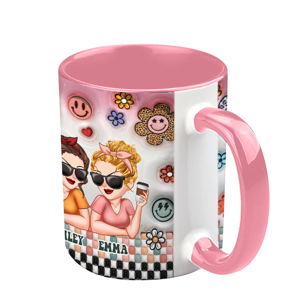 Meilleures amies pour toujours - Mug personnalisé Bestie Forever Floral