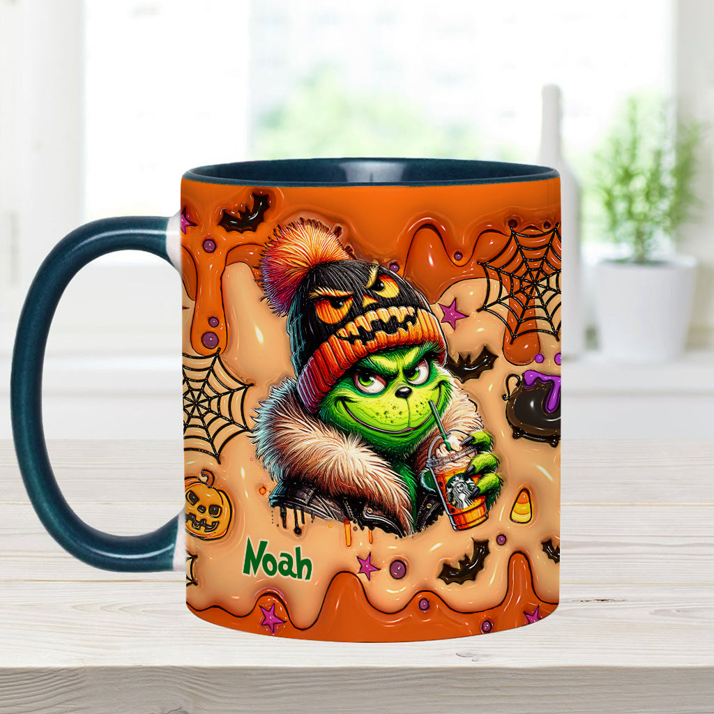 Green Halloween - Personalized Stole Christmas Accent Mug