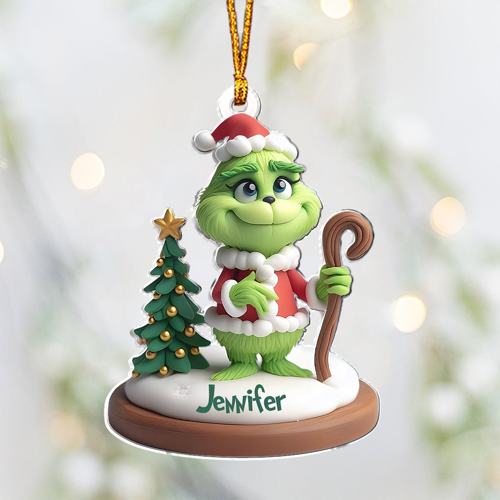 Joyeux Grinchmas - Étole de Noël personnalisée - Ornement de Noël en forme de bijou