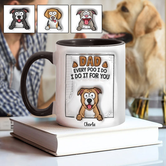 Mug personnalisé « Papa, à chaque fois que je fais caca » avec motif chien
