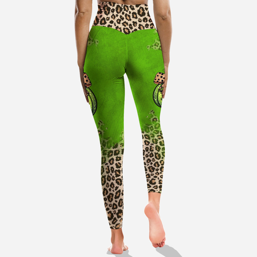 Citrouille verte - Sweat à capuche et leggings personnalisés avec étole de Noël