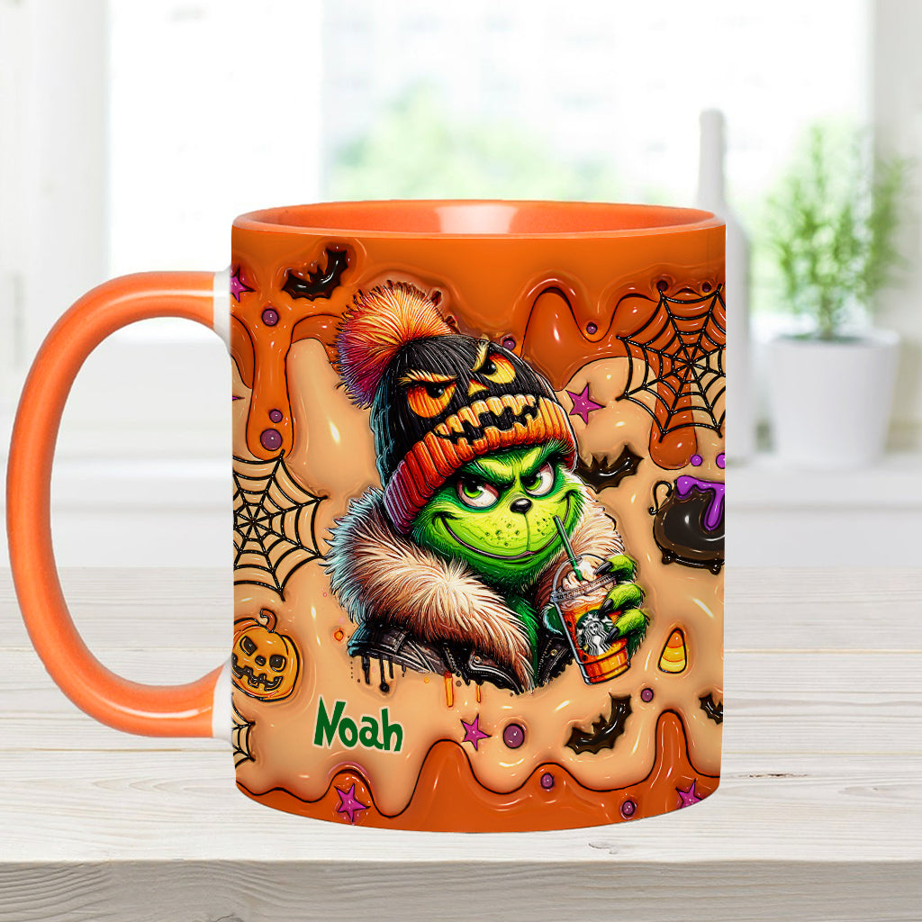 Green Halloween - Personalized Stole Christmas Accent Mug