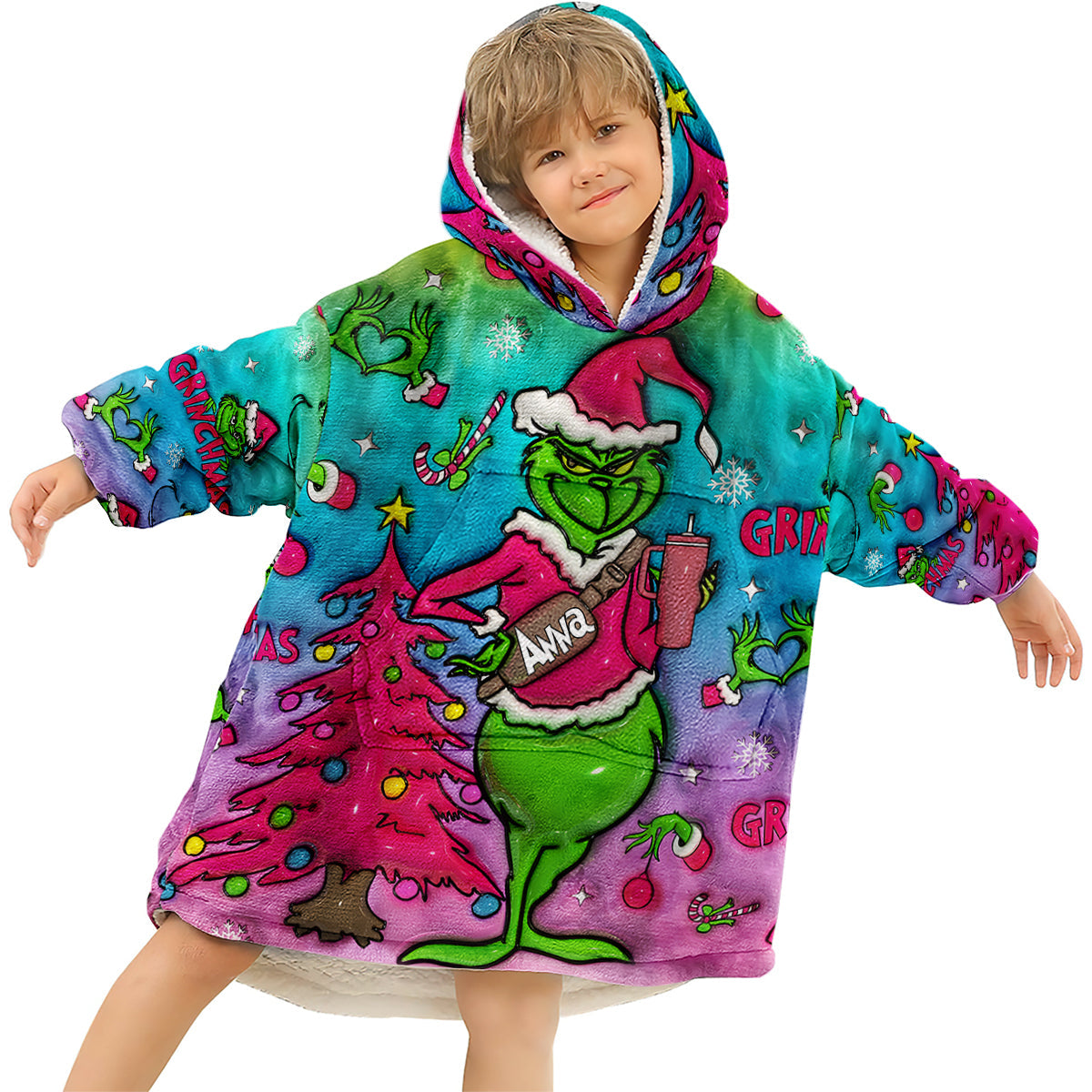 Holo Christmas - Couverture-sweat à capuche personnalisée avec étole de Noël