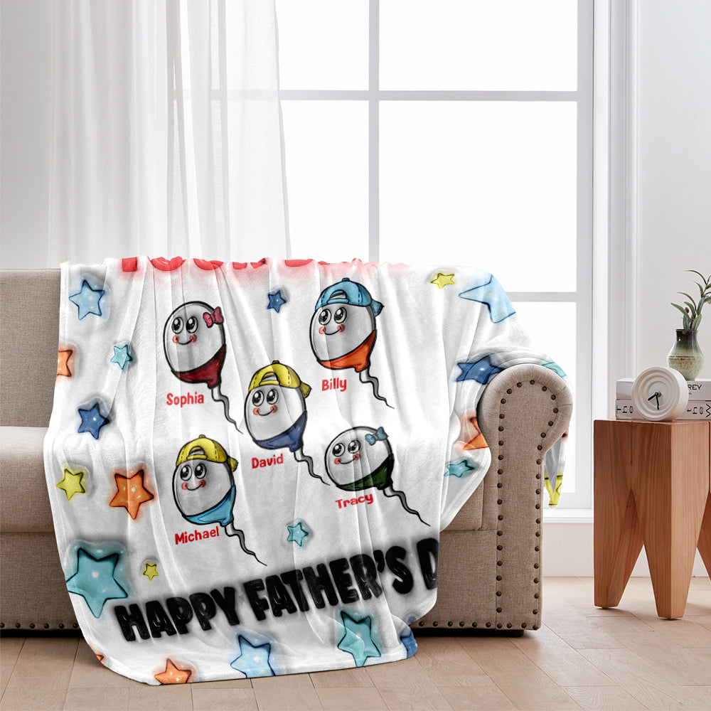 We Used To Live In Your Balls - Personalized Father Blanket