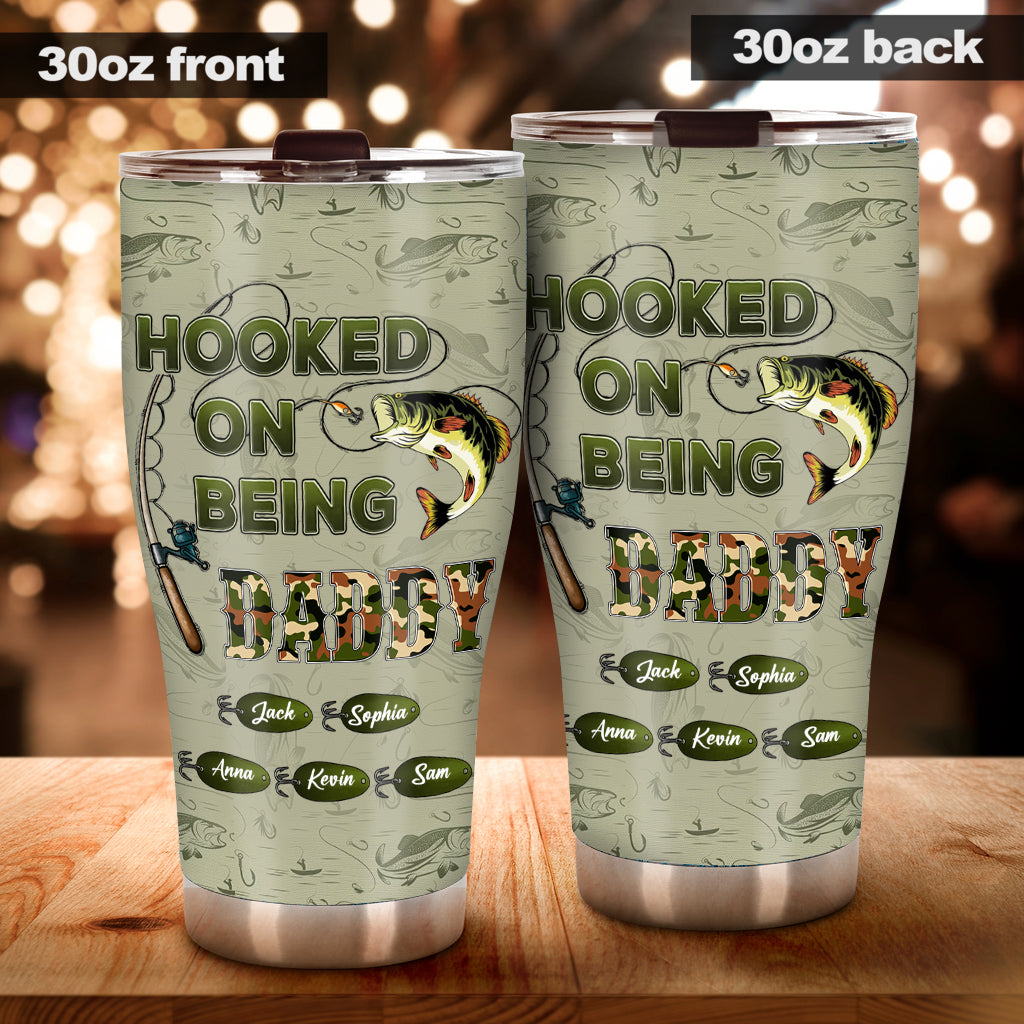 Accro à être papa/grand-père... - Gobelet isotherme de pêche personnalisé