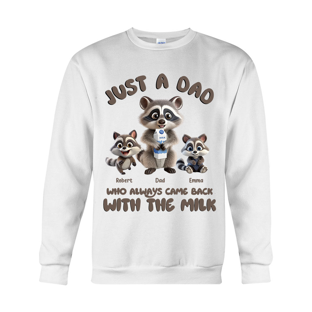 Un papa qui revenait toujours avec le lait - T-shirt et sweat à capuche personnalisés pour papa