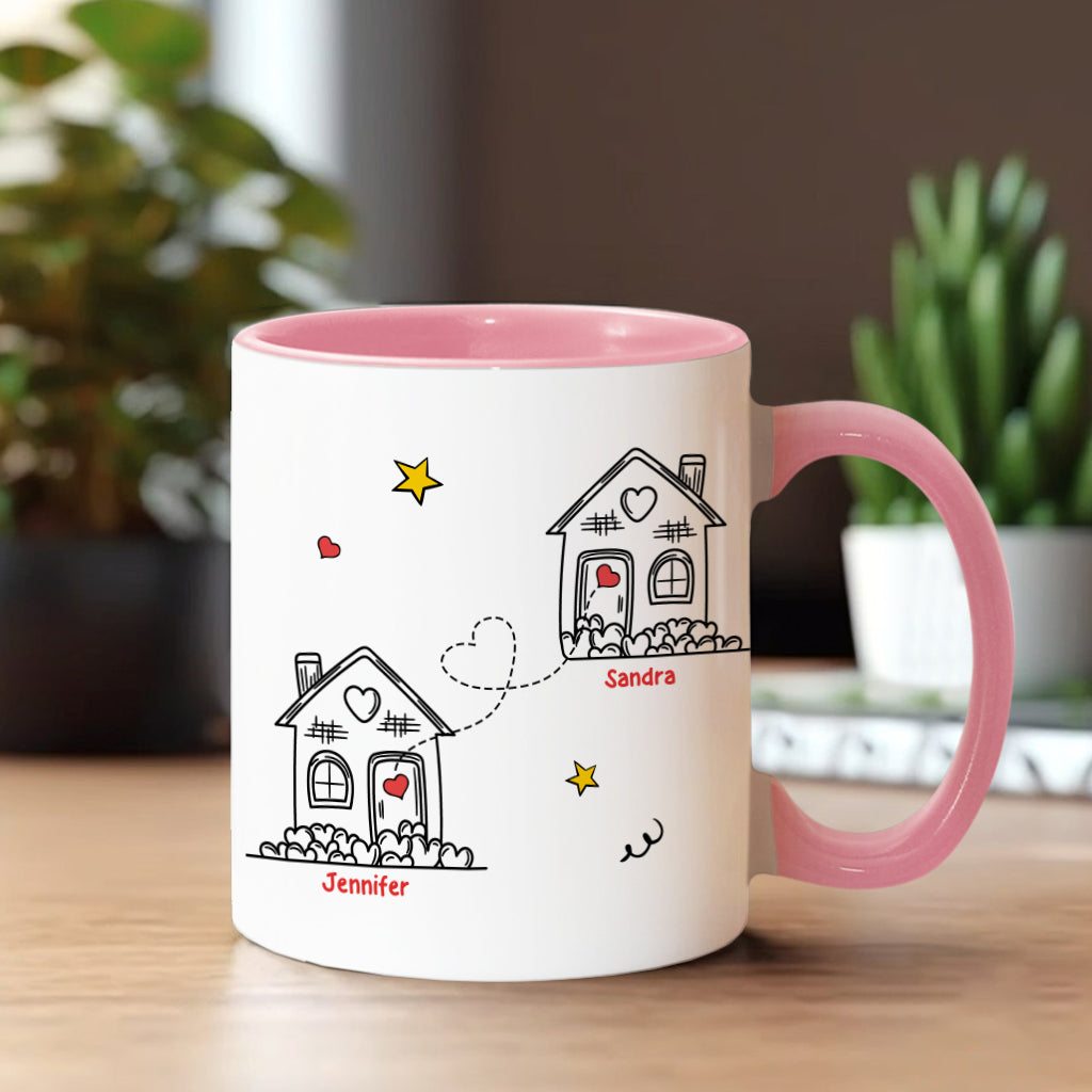 I Wish We Lived Closer - Personalized Bestie Accent Mug