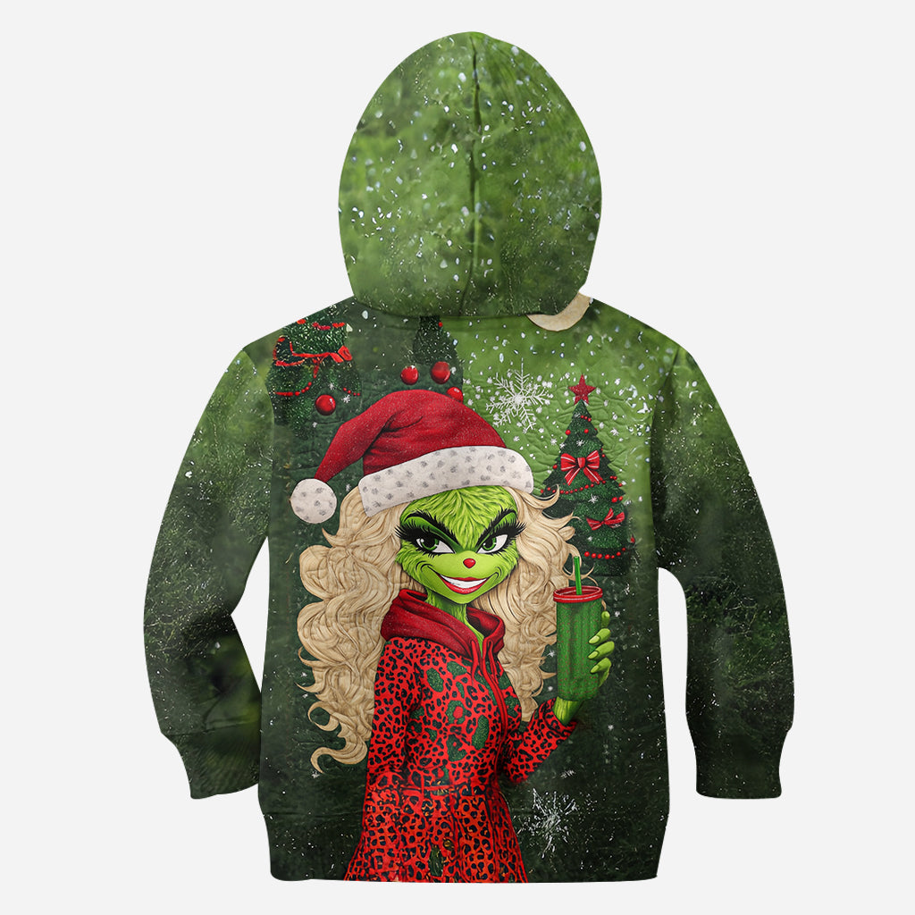 Magnifique Dame Verte - Étole personnalisée, sweat à capuche et leggings de Noël