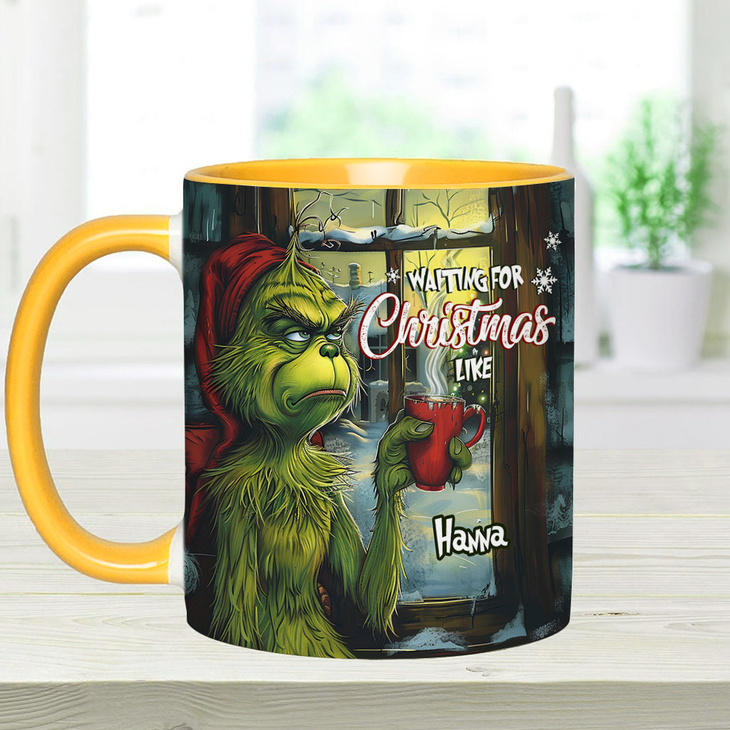 Waiting For Christmas - Personalized Stole Christmas Accent Mug