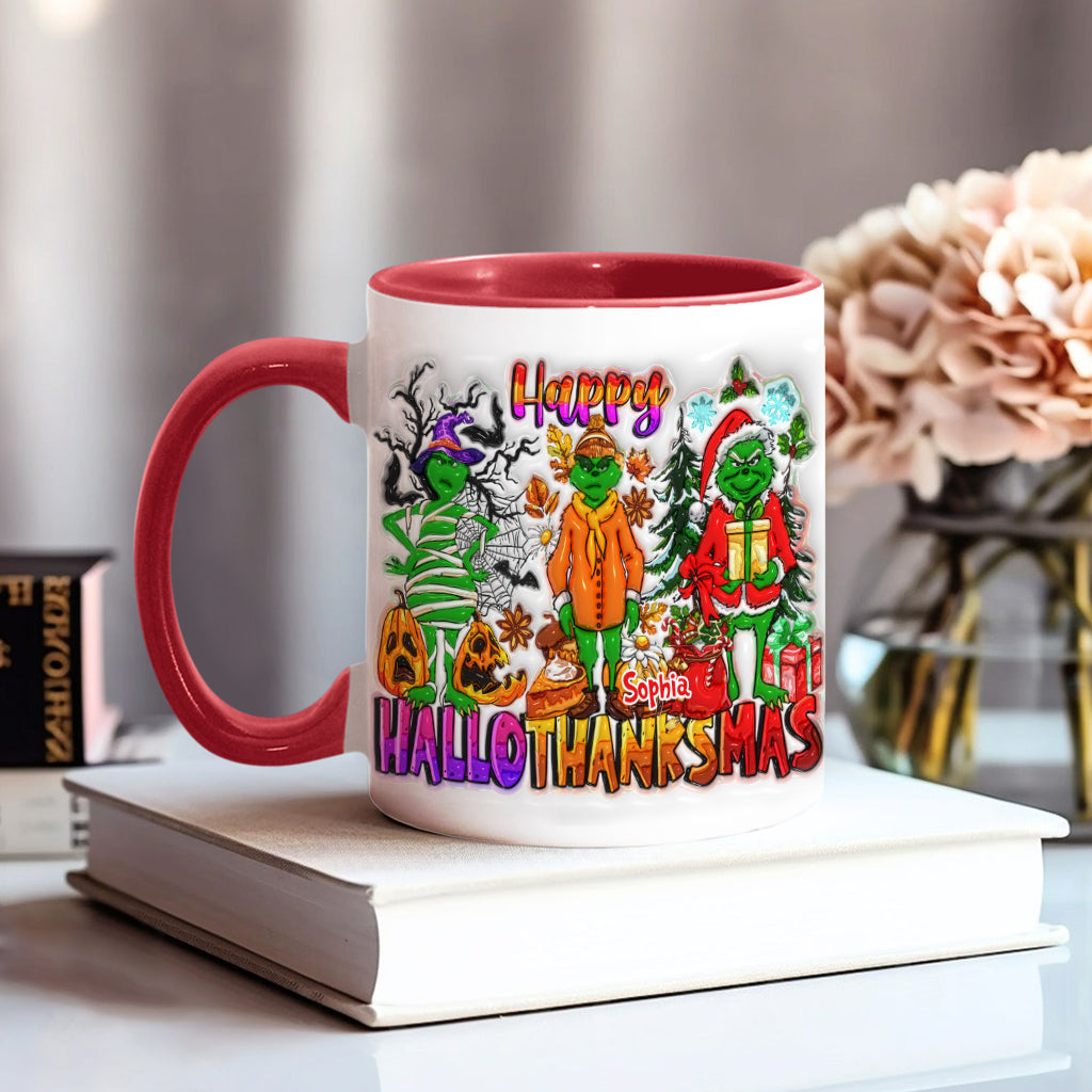 Joyeux Hallothanksmas - Mug personnalisé avec étole de Noël