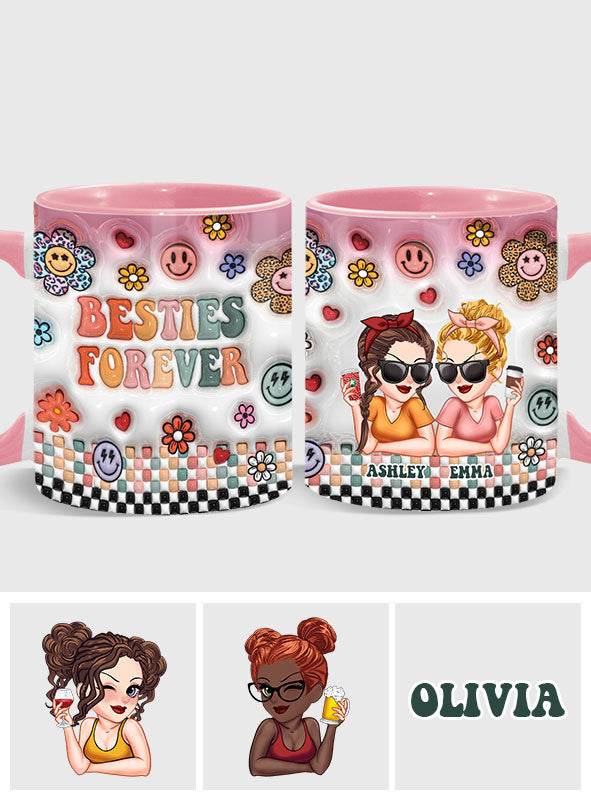 Meilleures amies pour toujours - Mug personnalisé Bestie Forever Floral