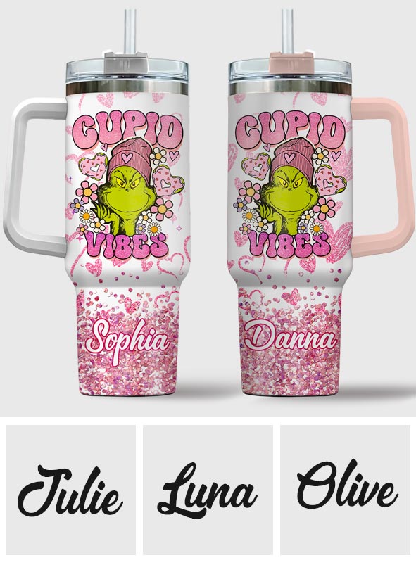 Cupid Vibes - Gobelet de Noël personnalisé avec anse, motif étole