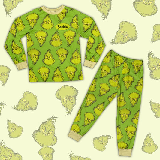 The Green - Personalized Stole Christmas Pajamas Set