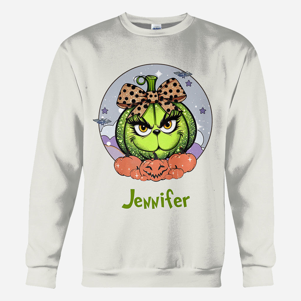 T-shirt personnalisé Green Pumpkin Mama Any Title - Vol de Noël sur toute la surface