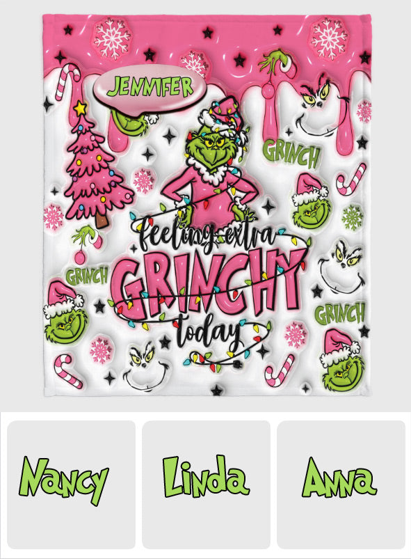 Couverture de Noël personnalisée avec n'importe quel nom - Envie de faire la tête aujourd'hui ? - Étole de Noël personnalisée