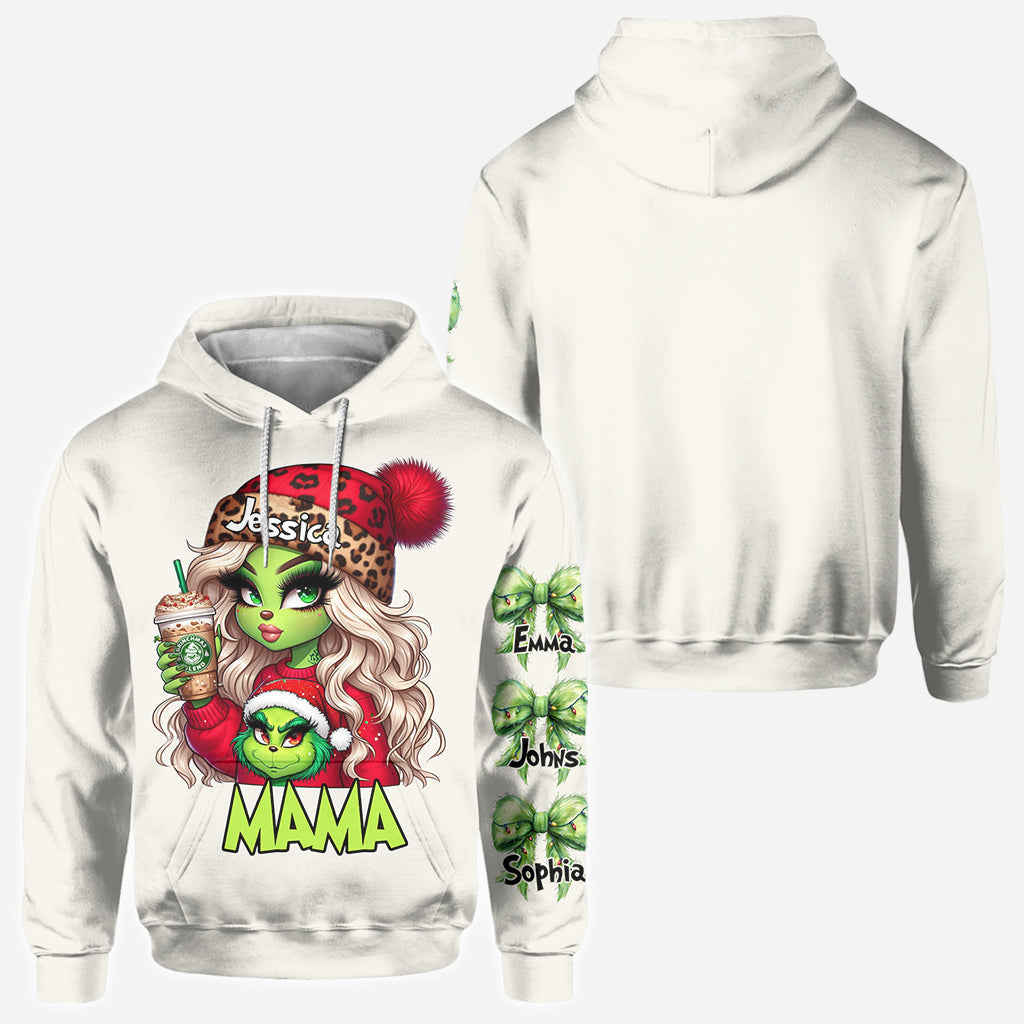 T-shirt personnalisé « Noël Grinchy » avec motif étole de Noël, disponible en plusieurs titres.